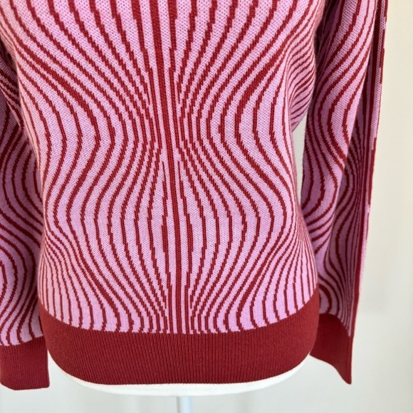 Saunders Collective Wave Pattern Turtleneck Sweater XS - Picture 8 of 11